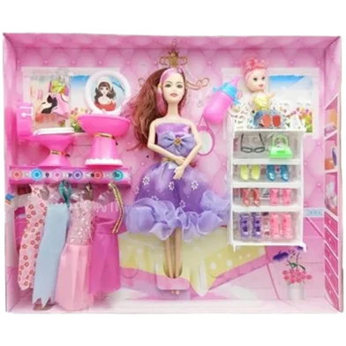 Beauty Fashion And Stylish Barbie Doll Toy With Dress And Accessories - Rokomari product